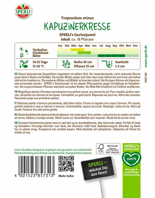 SPERLI Kapuzinerkressen-Samen 'Gartenjuwel'