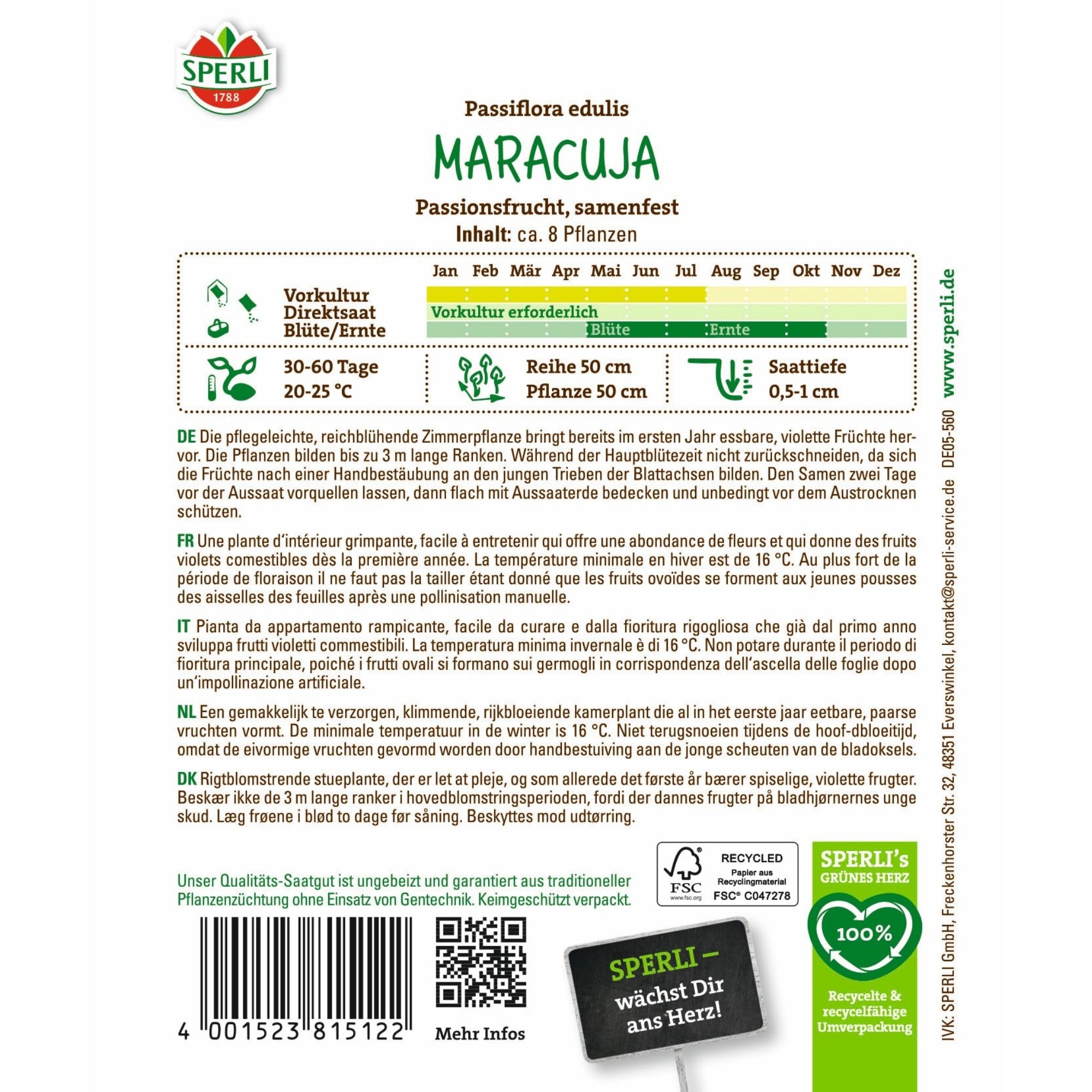 SPERLI Maracuja-Samen 'Passionsfrucht'