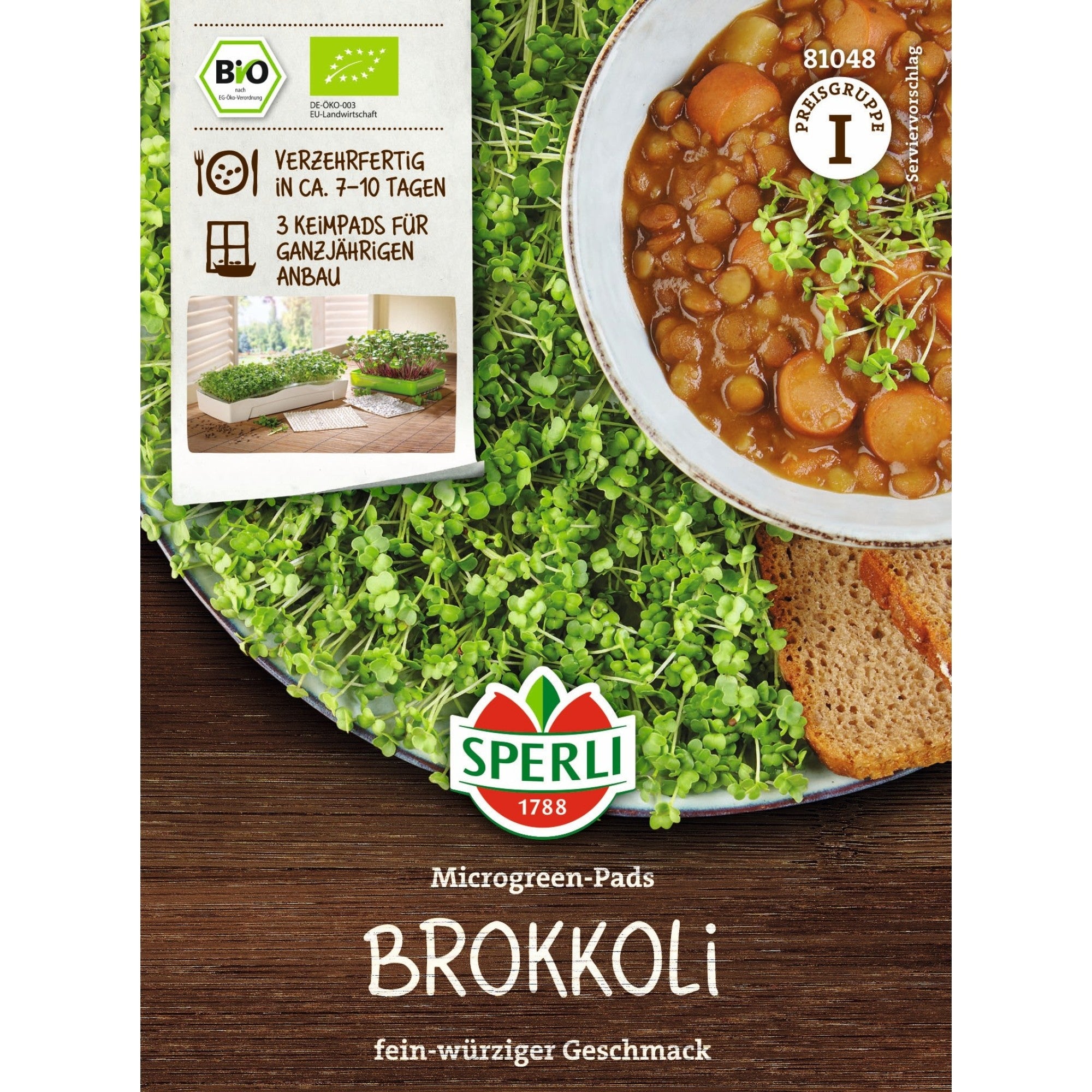 SPERLI BIO Microgreen-Pads Brokkoli