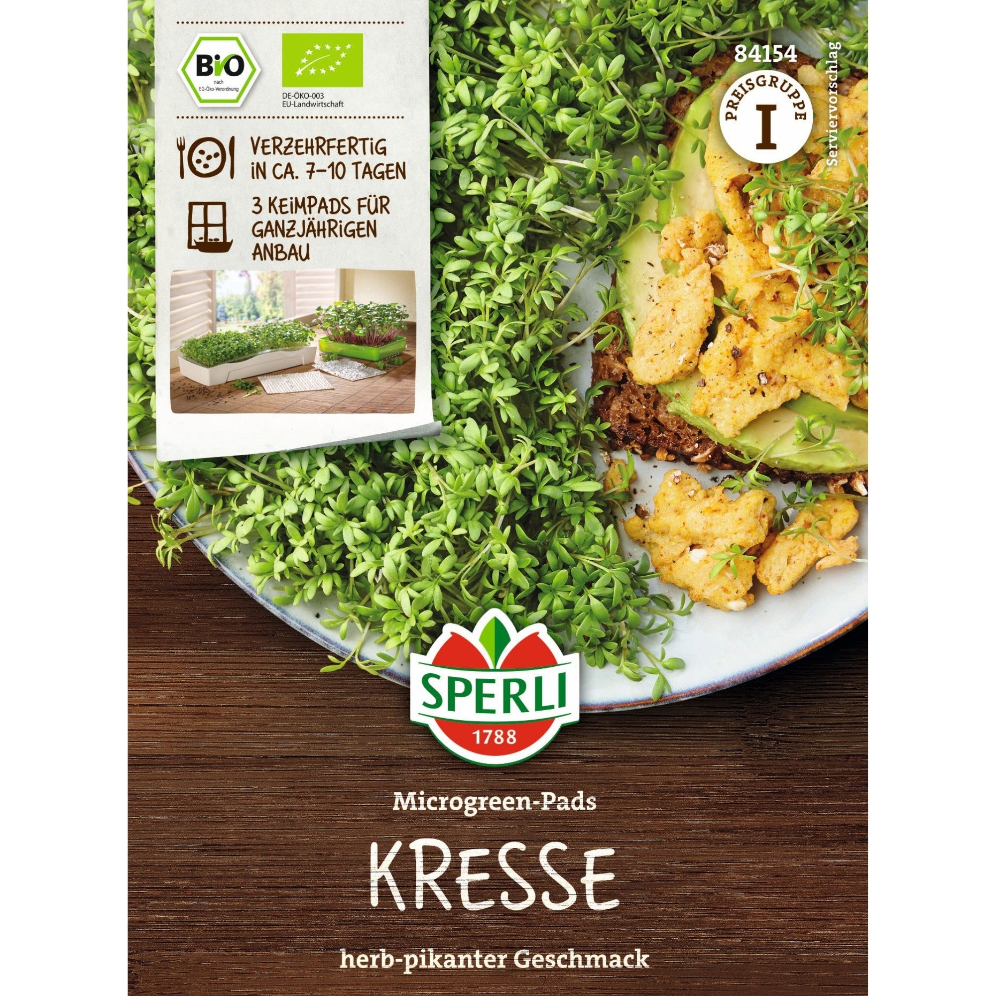 SPERLI BIO Microgreen-Pads Kresse