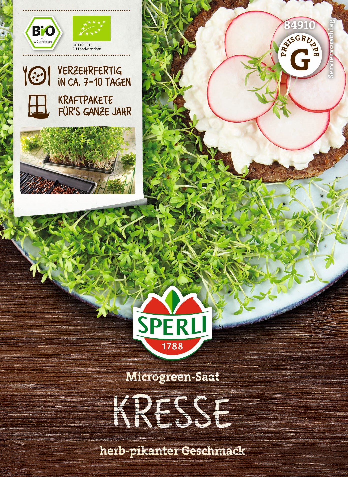 SPERLI BIO Microgreen-Samen Kresse