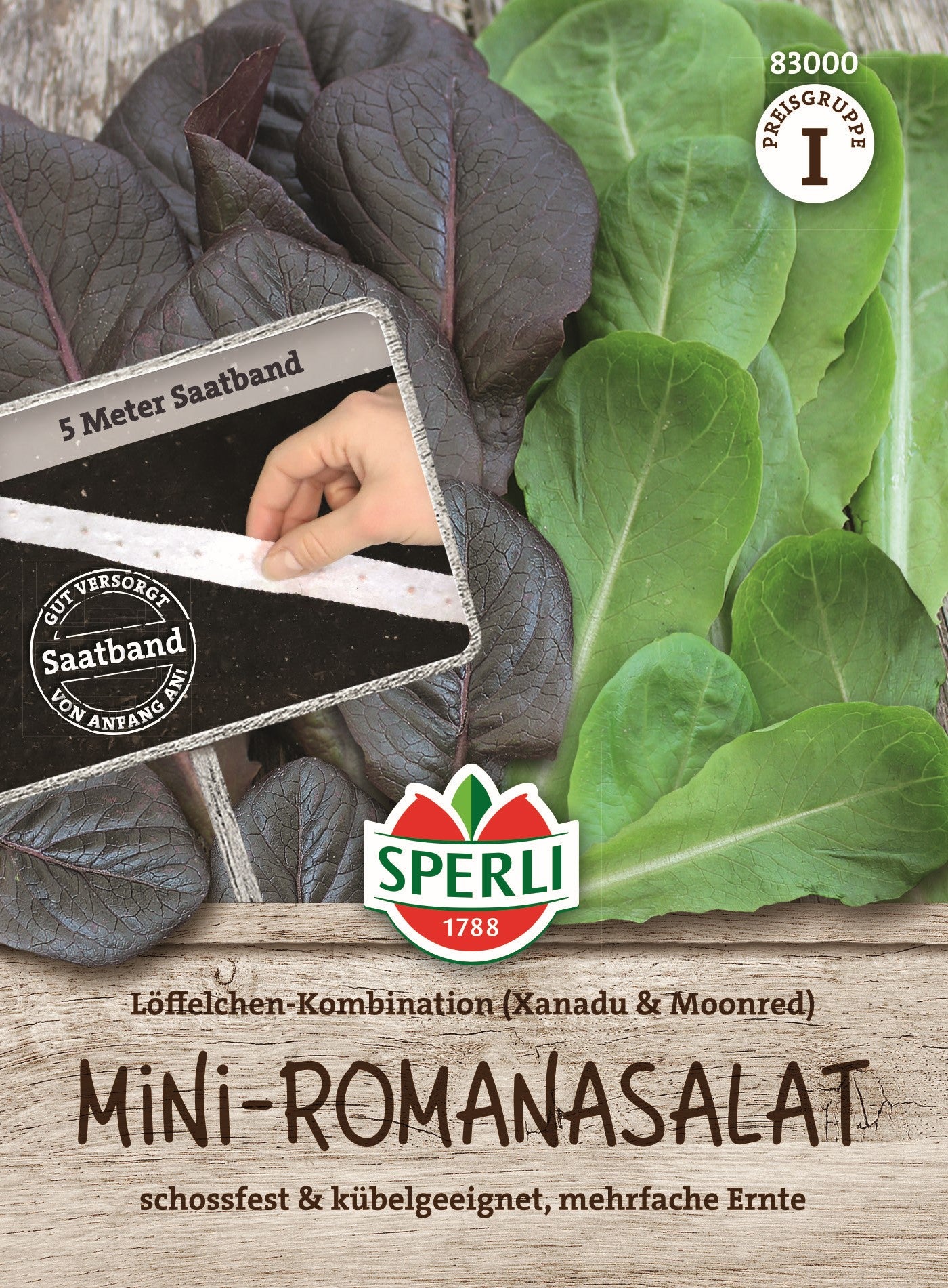 SPERLI Mini Romanasalat-Samen 'Löffelchen-Kombination', Saatband