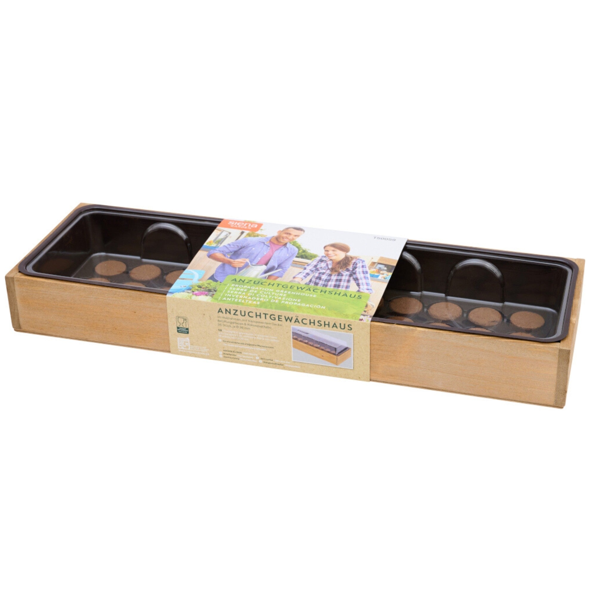 SIENA GARDEN Anzuchtkiste inkl. Quelltabs, Holz