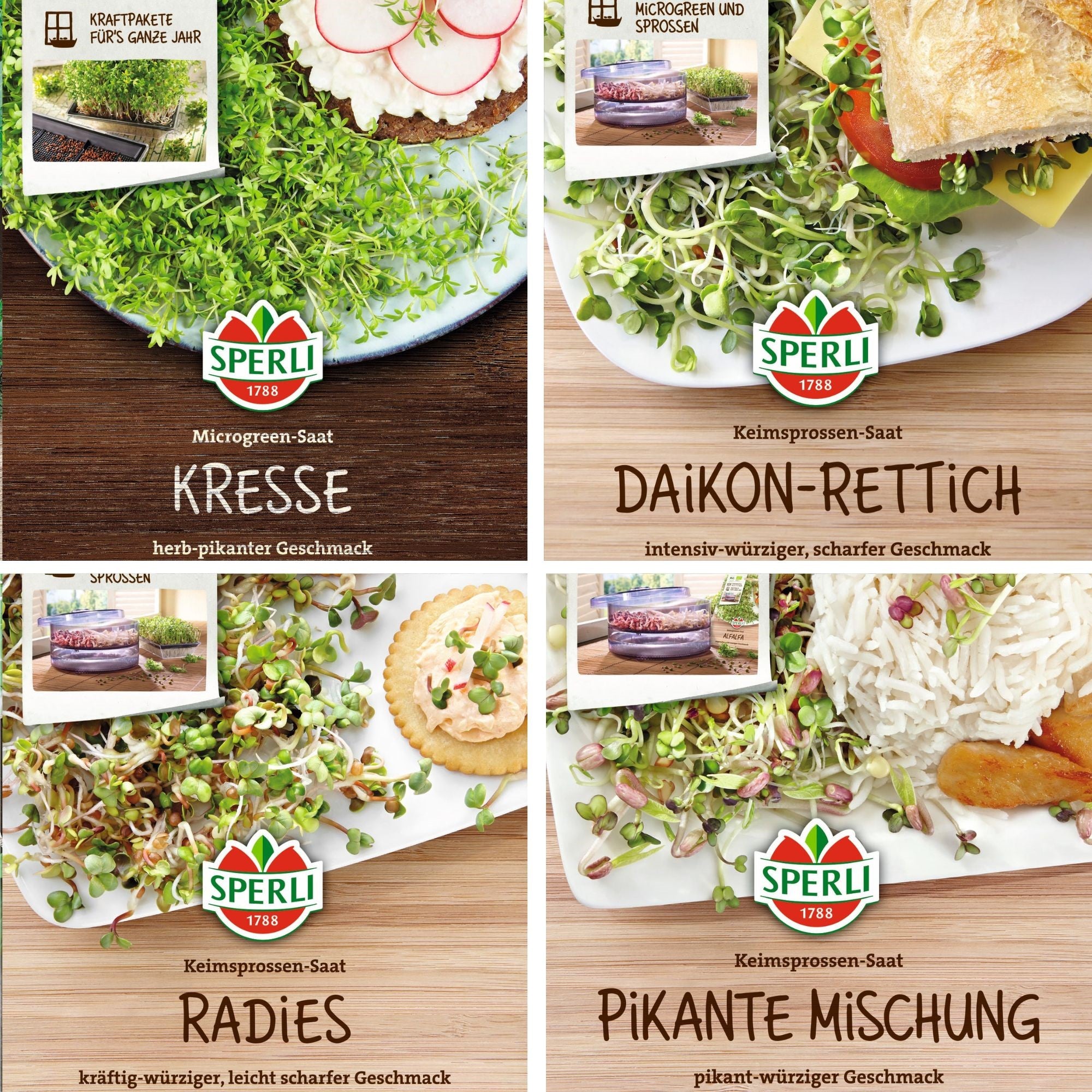 SPERLI Samen-Set "Bunte Bio-Sprossenvielfalt"