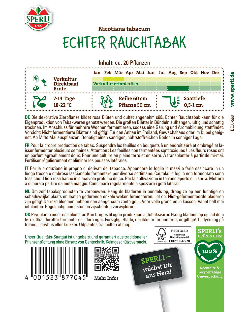 SPERLI Echter Rauchtabak - Bunt | Bild 2