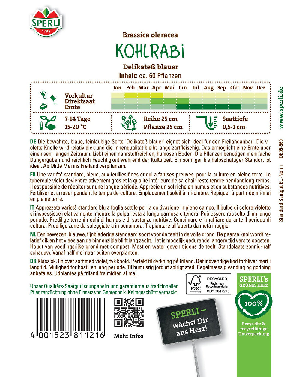 SPERLI Kohlrabi 'Delikateß' - Blau - winterhart | Bild 2