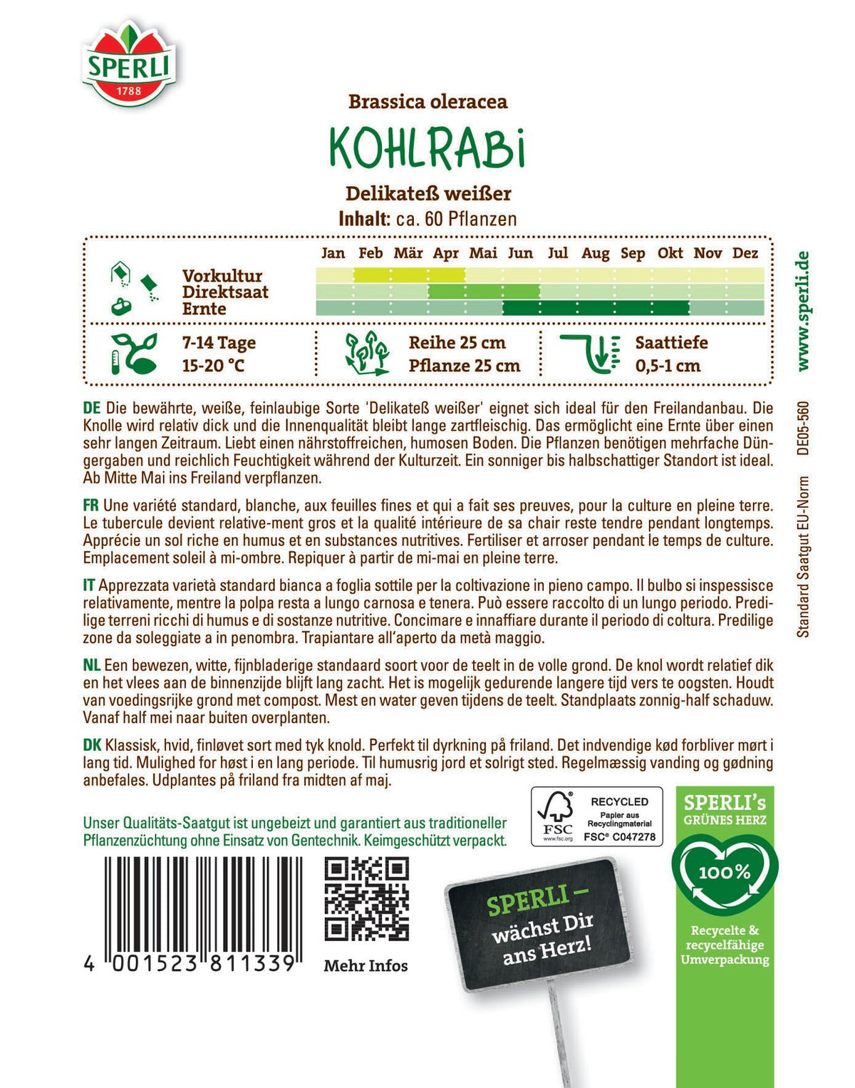 SPERLI Kohlrabi 'Delikateß' - Weiß - winterhart | Bild 2