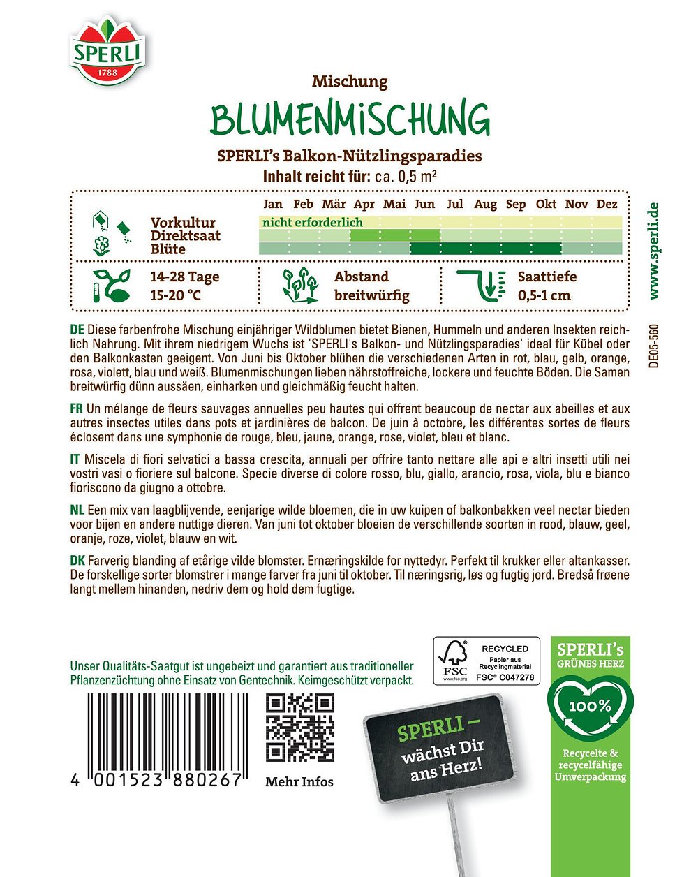 SPERLI SPERLI's Blumenmischung "Balkon-Nützlingsparadies" - Bunt - bienenfreundlich | Bild 2
