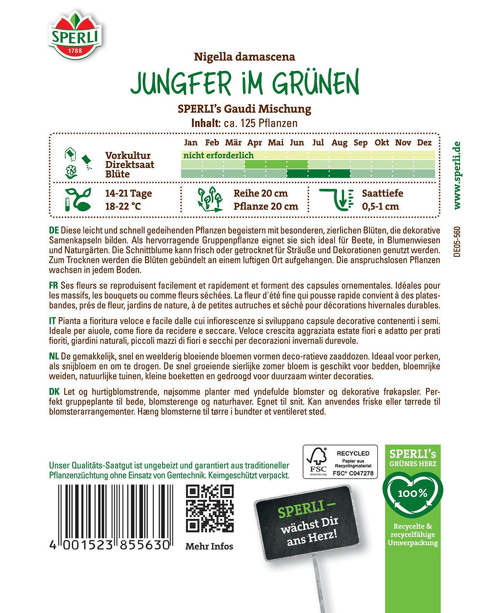 SPERLI SPERLI's Jungfer im Grünen "Gaudi Mischung" - Bunt - winterhart | Bild 2